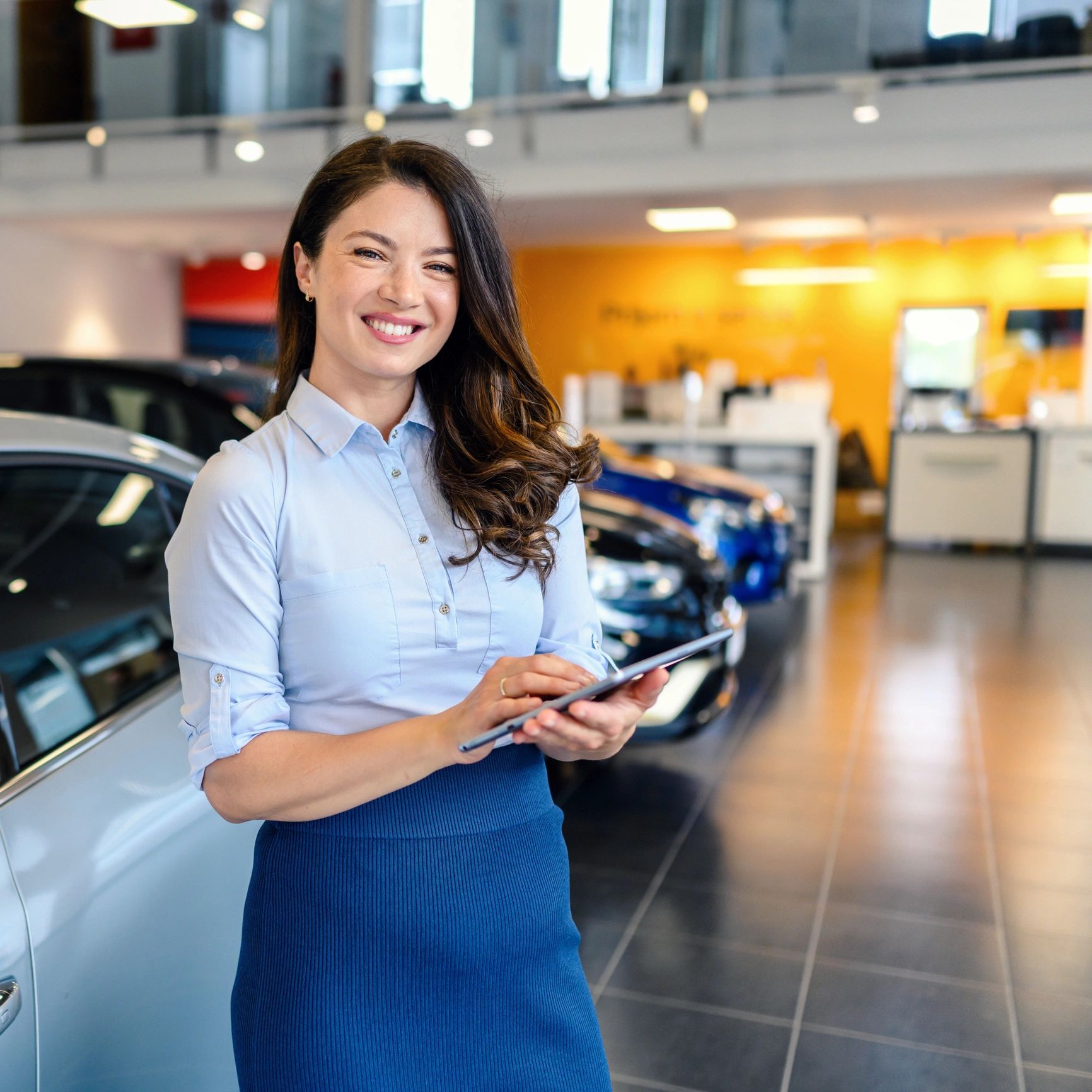 Portrait of a customer smiling